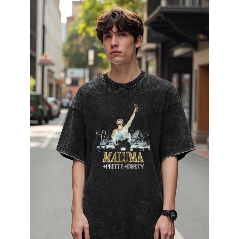 

European Size Maluma Signature Graphic Tee - Vintage Latin Music Icon Design, Relaxed Fit Casual And Concert Shirt S чёрный