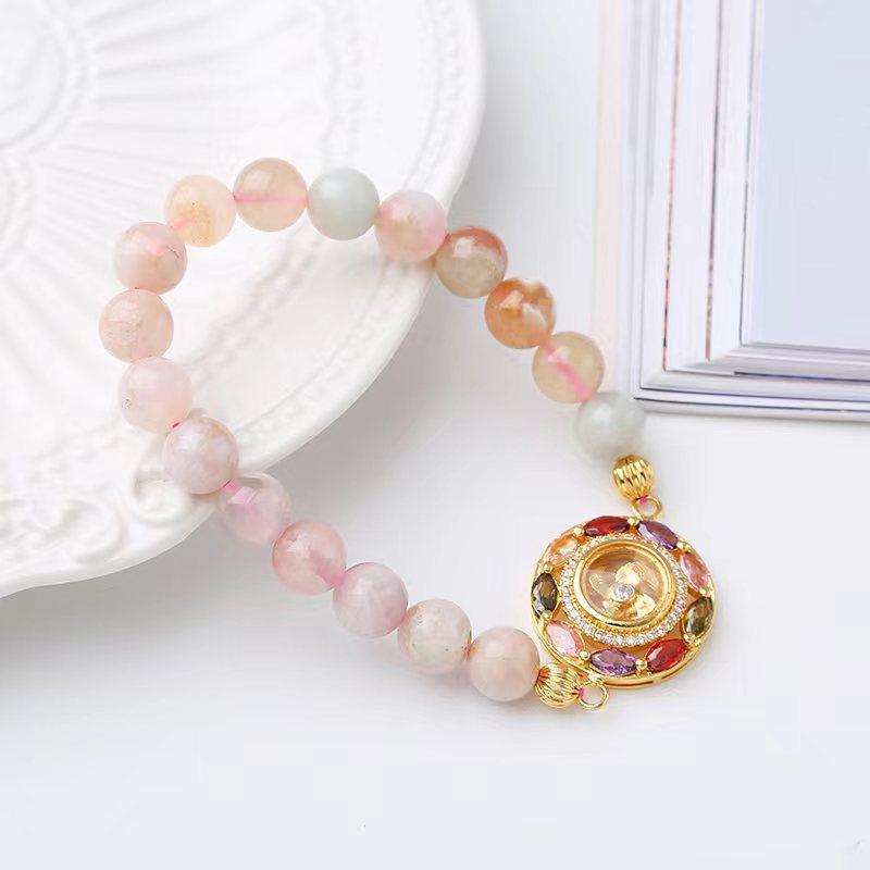 Times come and go bracelet strawberry crystal cherry blossom agate Bangles Women Fashion Jewelry accessories Gift