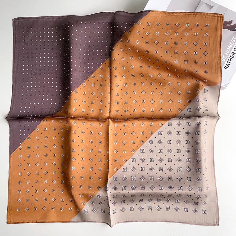 

Повседневный простой женский шелковый шарф, Разнообразие многоцветных маленьких квадратных шарфов из тутового шелка, Аксессуары, Окружность головного платка