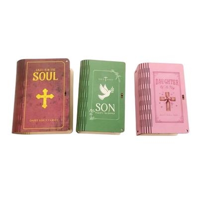 Set Inspirador de 150 Tarjetas Tarjetas con Versículos Bíblicos Inspiración Diaria Estudio Bíblico Caja de Versículos Bíblicos Almacenamiento de Madera Hecho a Mano Hija