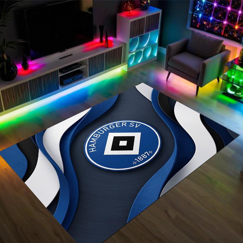 Hamburger SV Football Design Tappeto in Velluto di Cristallo Accogliente Non?Tappeto Stampato Antiscivolo per Camera da Letto Soggiorno Ingresso