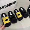Leather 5cm small height increase Velcro platform slippers women's 2025 new summer wear with skirt sandals
