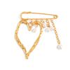 New Exaggerated Metal Chain Pendant Crystal Rivets Tassel Brooches for Women Man Charm Trousers Shortened Pins Rock Jewelry Gift