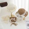 Children's Wide Brim Straw Hat with Ribbon - Cute Sun Protection for Beach Vacation
