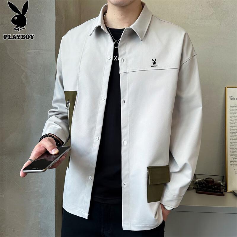 PLAYBOY Men s Long-Sleeve Casual Button-Up Shirt 2XL