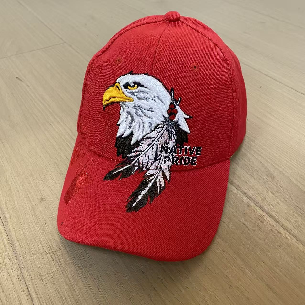 Eagle Hat Embroidered Eagle Head Baseball Cap Alphabet Embroidered Cap красный