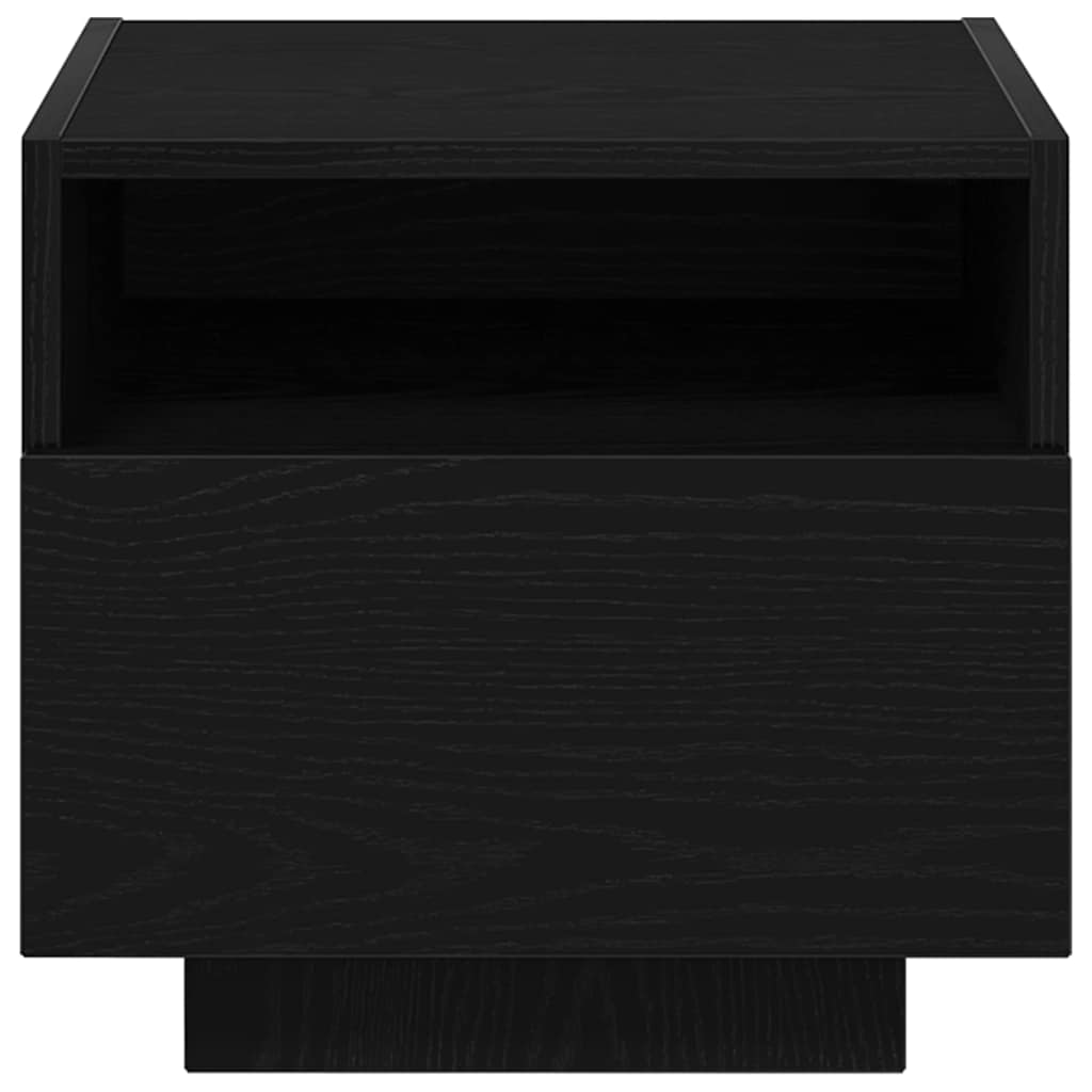 Nightstand Black Oak Look 40 x 39 x 37 cm Engineered Wood