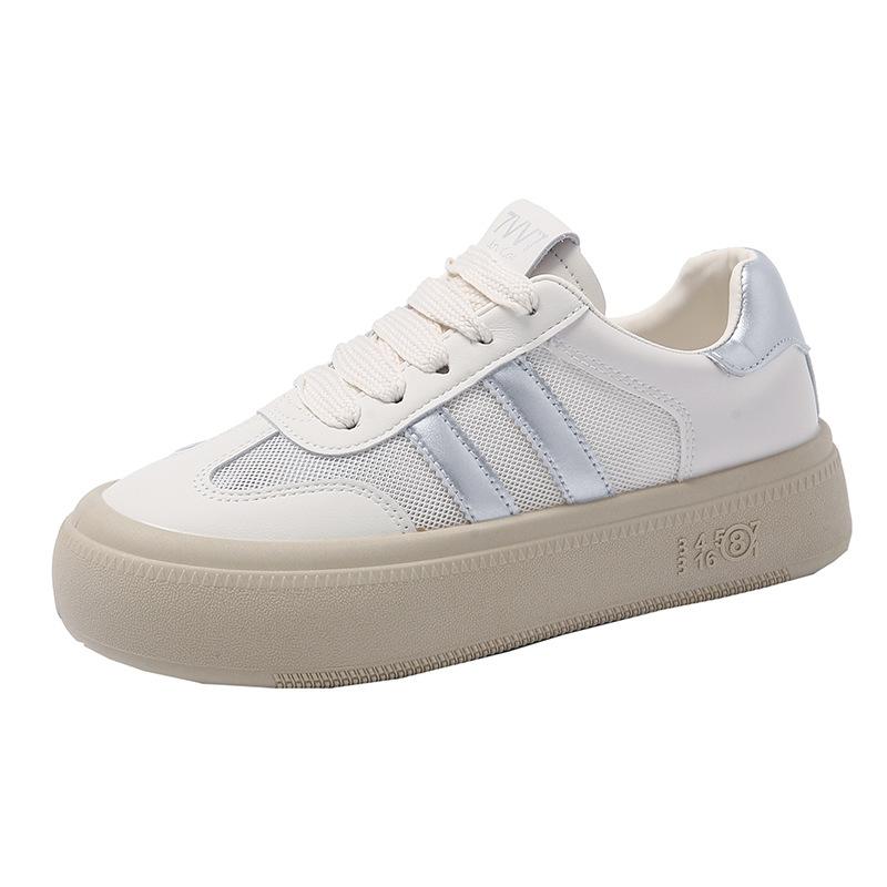 Dexun shoes women's 2025 summer new retro versatile thick-soled round head lightweight mesh breathable casual board shoes children