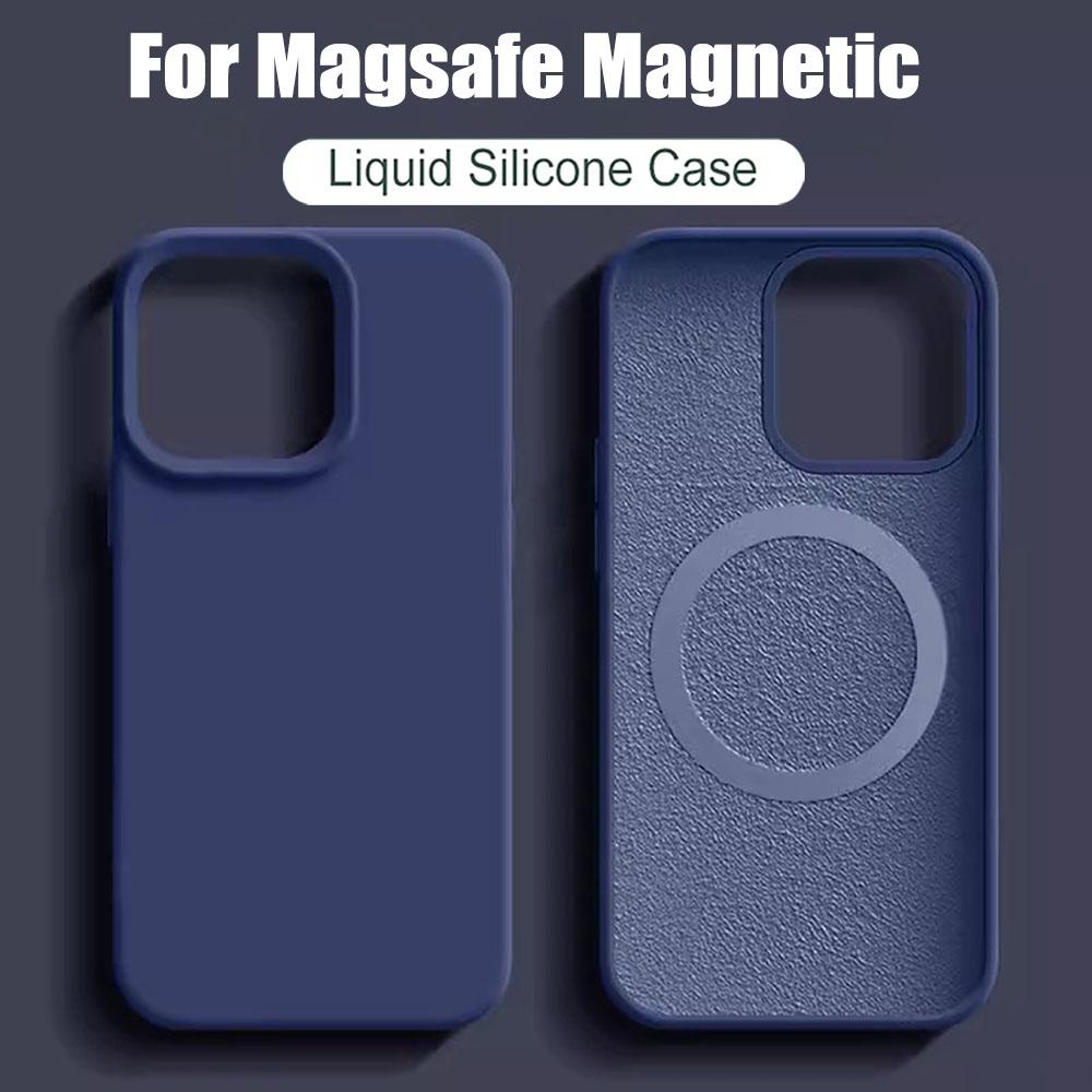 For Magsafe Liquid Silicone Magnetic Phone Case For iPhone 16 15 13 14 12 Pro Max Plus Cover For iphone 16 Pro Max Accessories
