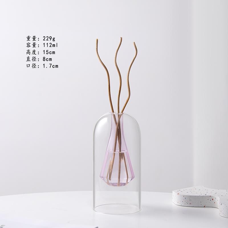 Double Glass Vase Hydroponic Plant Flower Arrangement Glass Empty Bottle Ornaments Simple Essential Oil Aromatherapy Bottle