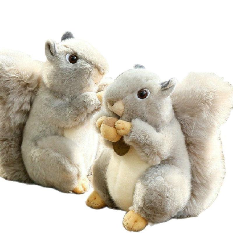 Simulation Hold Hazelnut Squirrel Plush Toy Stuffed lifelike Big Tail Squirrel Plushies For Kids Birthday Gift Garden Decor DOll
