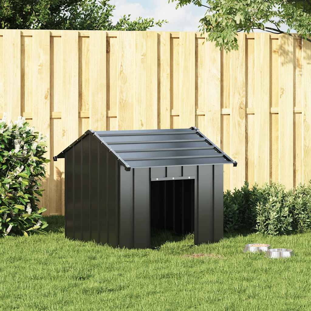 Vidaxl Dog House Buda With Roof, 85X107X81 Cm, Galvanized Steel