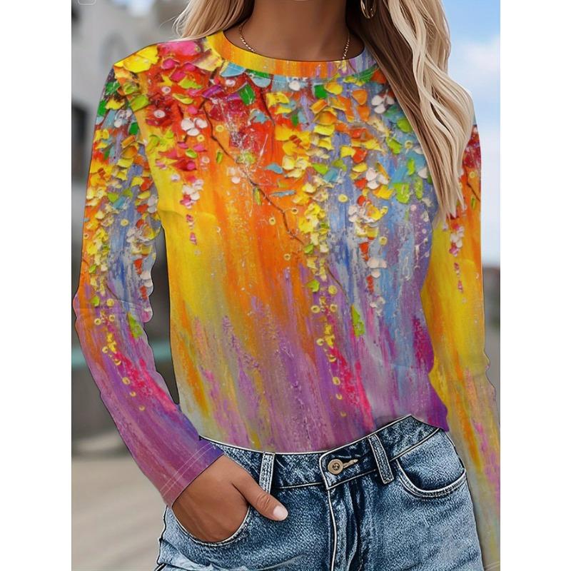 

Женская рождественская футболка с длинными рукавами с 3D-принтом, с круглым вырезом и длинными рукавами, осенняя одежда с изображением животных, праздничная подарочная одежда, модная футболка для вечеринки 5XL