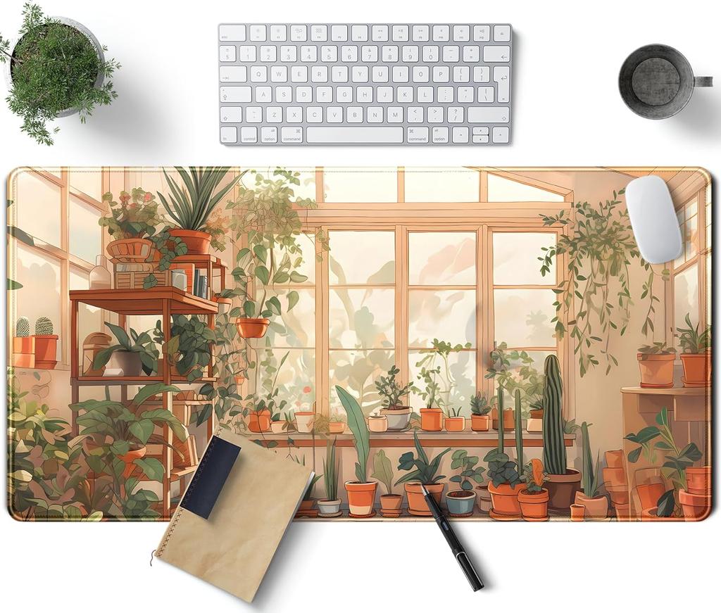 Dark Forest Desk Mat Mouse Pad Large Extended Aesthetic Plant Mousepad Gaming Desk Pad Big Laptop Computer Keyboardand Mouse Mat