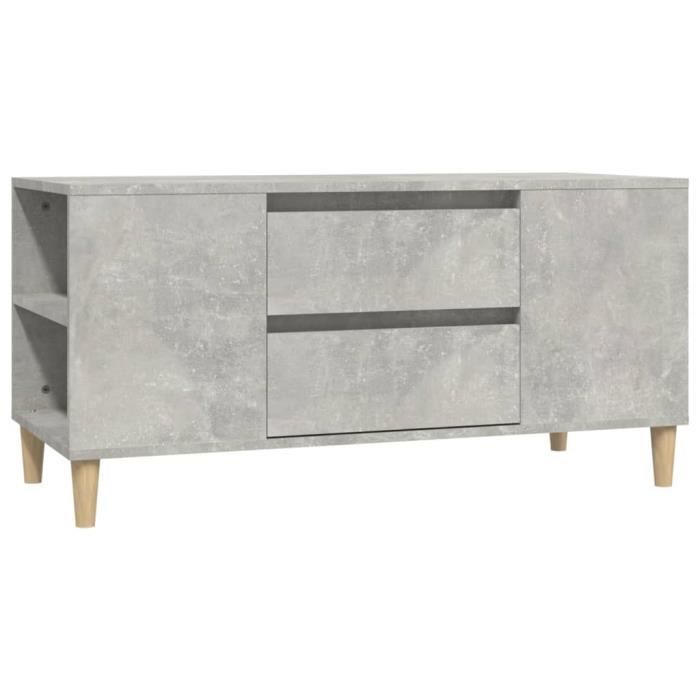 VidaXL Meuble TV Gris béton 102x44,5x50 cm Bois d'ingénierie 819600