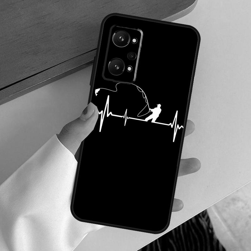 Fishing Heartbeat For Realme C53 C51 C55 C67 C30 C31 C33 C35 C21Y C25s GT5 9 10 11 12 Pro Plus GT Neo 6 Case