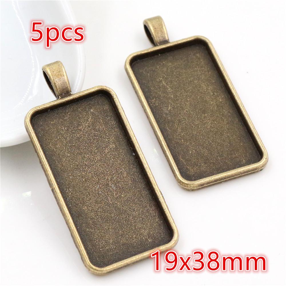 3-10pcs 18x25mm 19x38mm 25x50mm Inner Size Rectangle Pendant Cabochons Blank Base Setting Tray DIY Jewelry Making Accessories