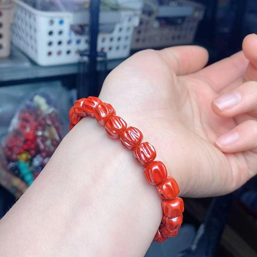 Passion Fruit Seed Women's Cinnabar Bracelet - Luck-Turning Red Beads Jewelry