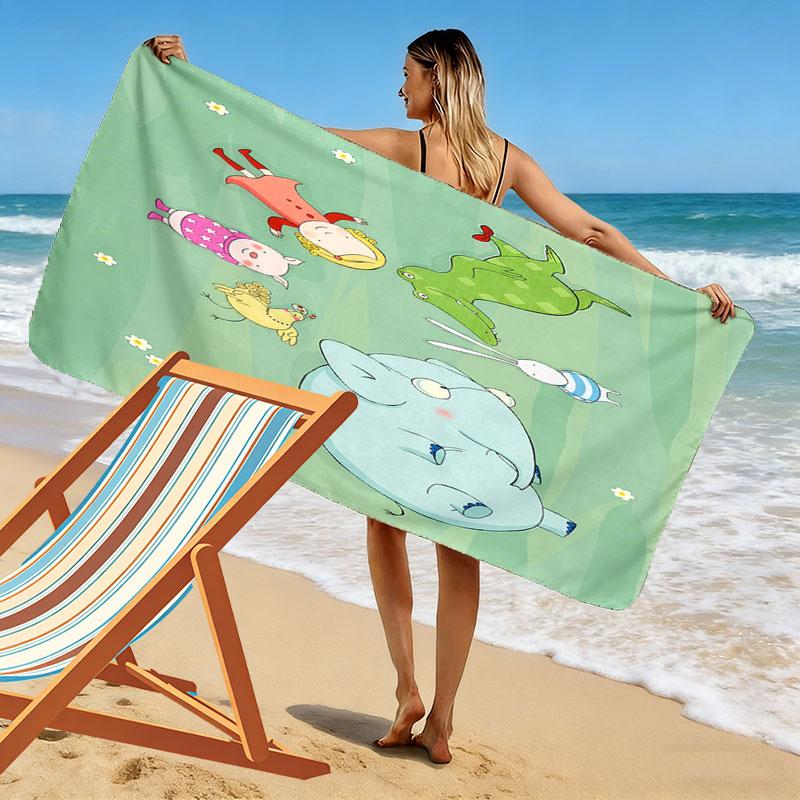 Tilly Friends Joy Print Beach Towel, Large Soft Quick Dry Towel for Beach Camping Swimming