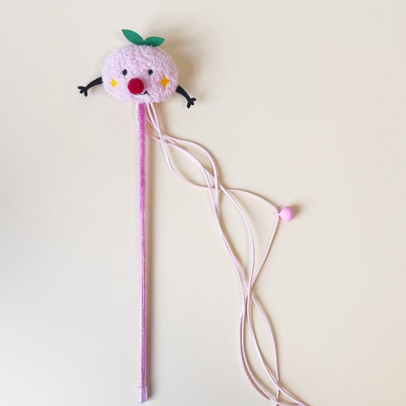 Cartoon Character Plush Bell Tassel Ball Sounding Cat Teaser Wand