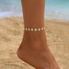 Summer Style Golden Daisy Chain Anklet for Women, Cute & Fresh