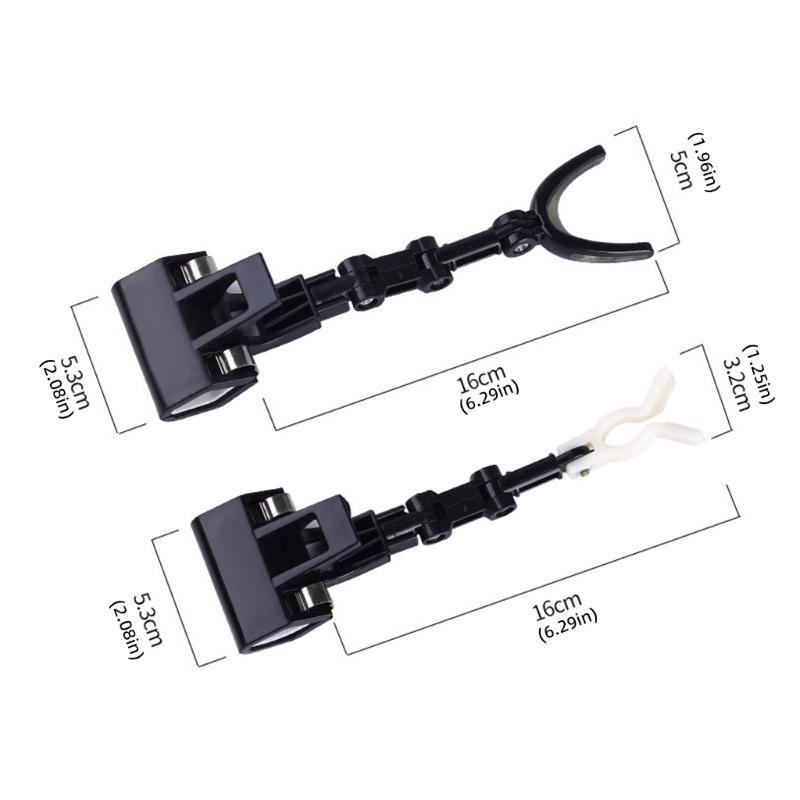 Clamps-On Fishing Rod Holder Clip for Bucket Edges and Rafts Fishing, ABS Rod Support Clip for Hands Frees Tackle Handling