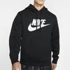 Nike Club Fleece Print Pullover Hoodie with Plush Lining Men Hoodie Black BV2974-010