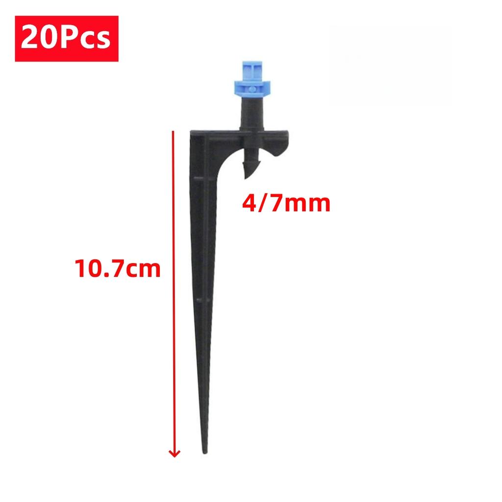 Refraction Nozzle and Spiked Holder Kit 90/180/360 Degree Spraying Head for Garden Lawn Drip Irrigation Micro-Spraying 20/100Pcs
