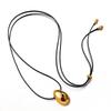 Female Simple Pull Adjustment Black Rope High-End Long Necklace Leather Rope Smooth Surface Exaggerated Water Drop Large Sweater Chain Male