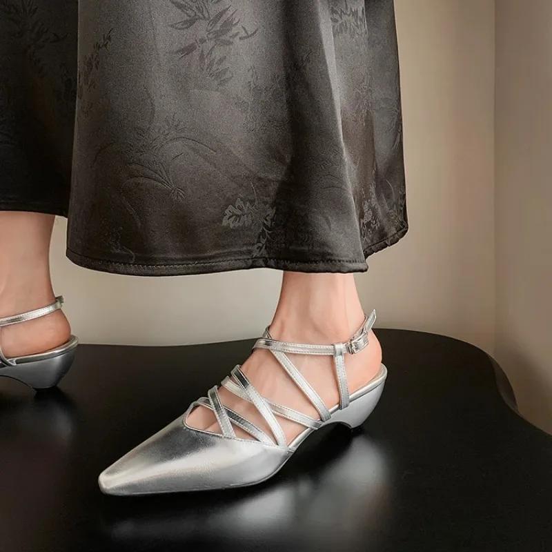 

Fashion Women s Pointed Toe Heeled Shoes Summer Chunky Heel Slingbacks Shoes for Women Pumps Outdoor Dress Party Women s High Heel Shoes 40