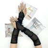 Long Fingerless Tulle Mesh Gloves for Women Elegant Bridal Sheer Arm Sleeves for Operas and Cosplay Theme Party 1920s