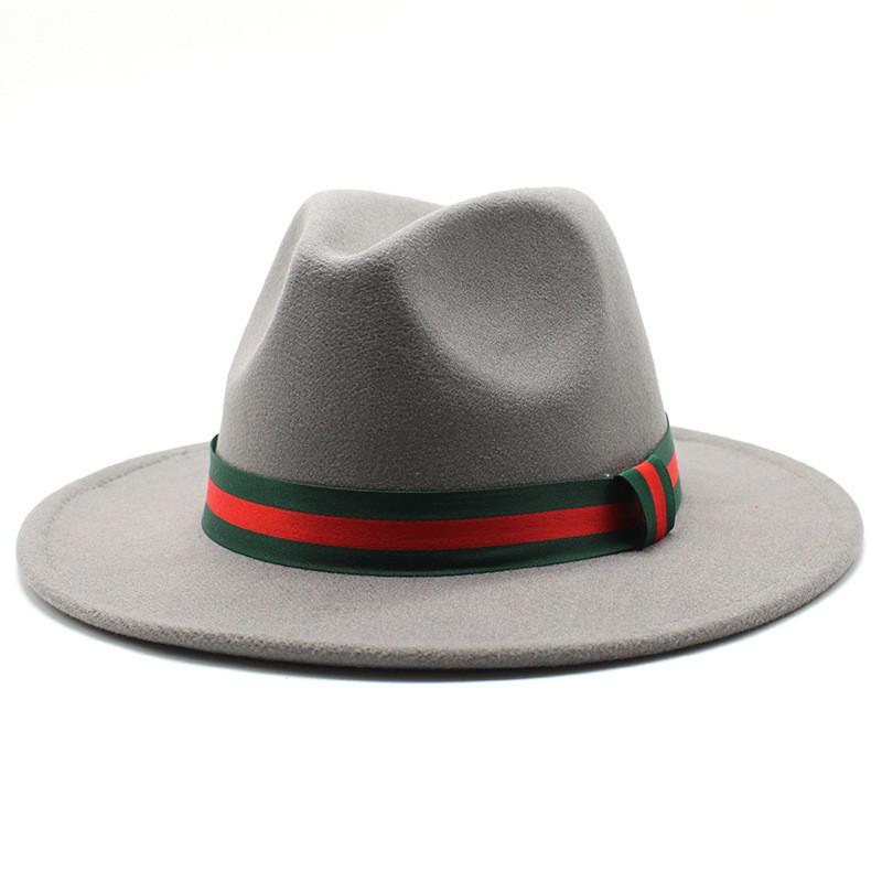 Fall Winter Fedora Hat For Men Women With Leopard Print Wool Felt Wide Brim Sun Protection