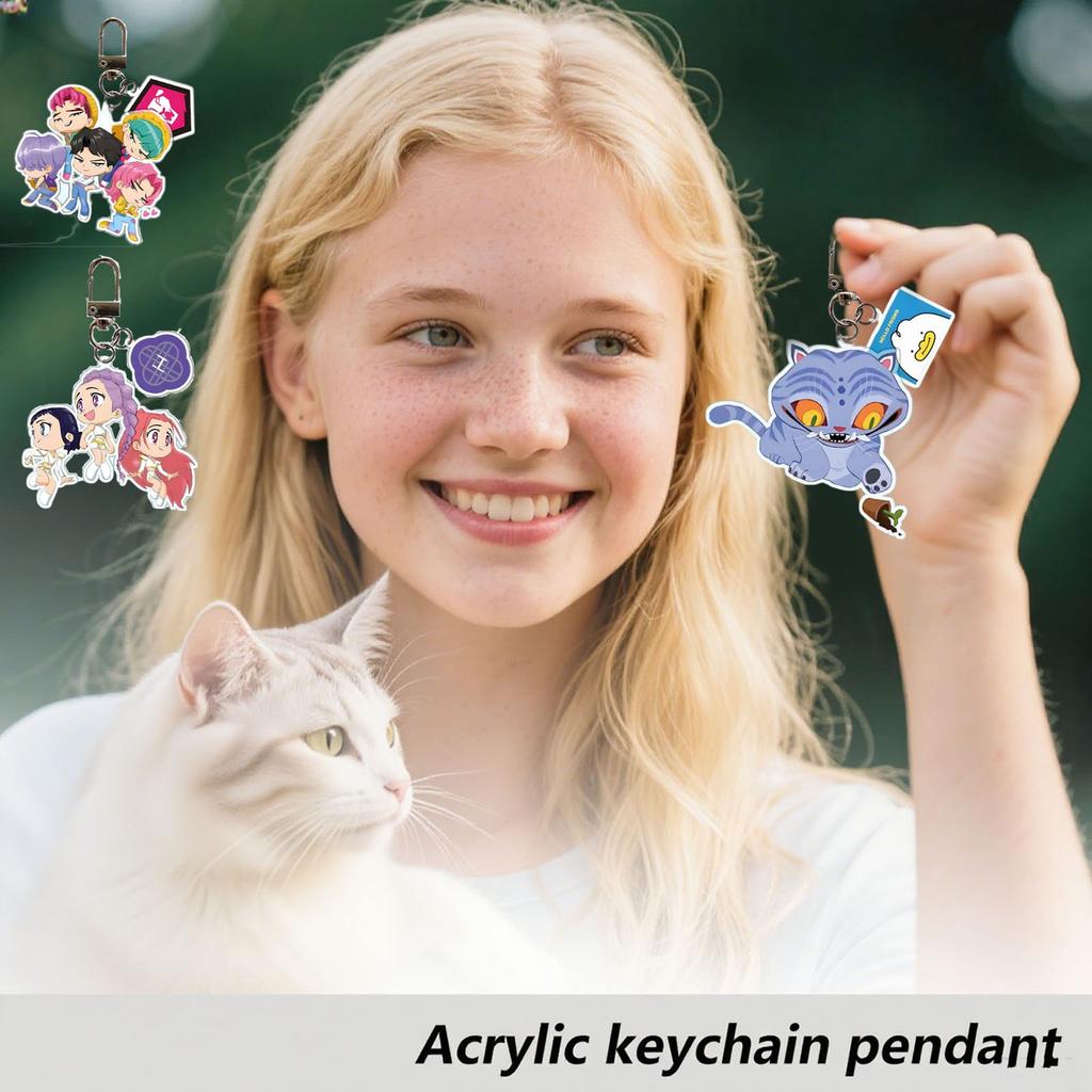 Cute Cartoon Acrylic Keychains - Adorable Character  Designs, Perfect Gift For Kids,  Acrylic Key Holders For Bags & Keys