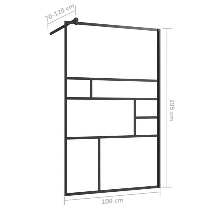 VidaXL Glass Shower Wall Bathtub Partition Bathroom Accessory Shower Partition Home Interior ESG 150754