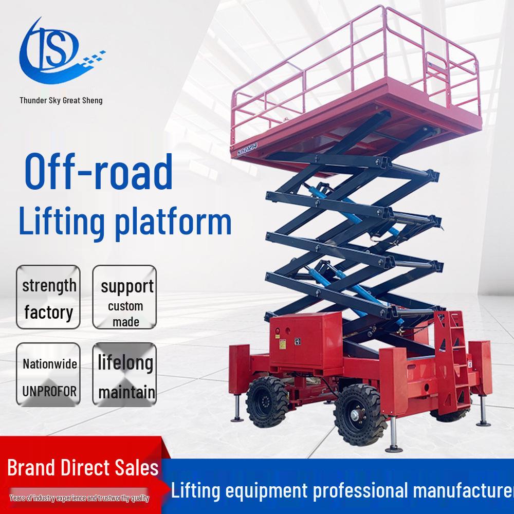 Electric Off-Road Aerial Work Platform: Self-Propelled Hydraulic Scissor Lift