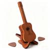 Wooden Material Guitar Pick Box Guitar Shape Guitar Pick Case  Musician Storage
