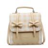 Solid Color College Style Commuter Backpack Women's New Trend Bow Portable Shoulder Messenger Bag