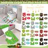 4Pcs Christmas Bathroom Pedestal Rug Lid Toilet Cover Bath Mat Shower Bathroom Non-Slip Pedestal Rug