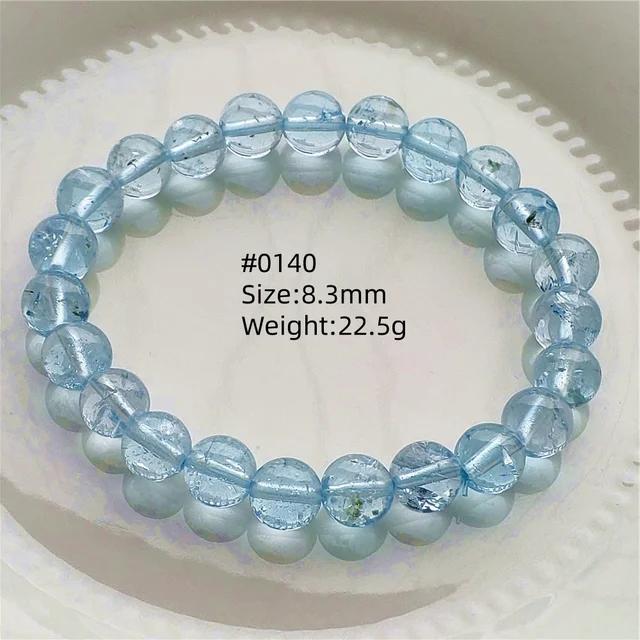 Natürlicher Blauer Topas Klare Runde Perlen Trendiges Unisex Armband Schmuck Party Geschenk 7mm 8mm AAAAAA