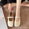 2025 spring Korean version of the new Mary Jane single shoes for women, comfortable with skirts, retro one-word buckle commuter single shoes for women