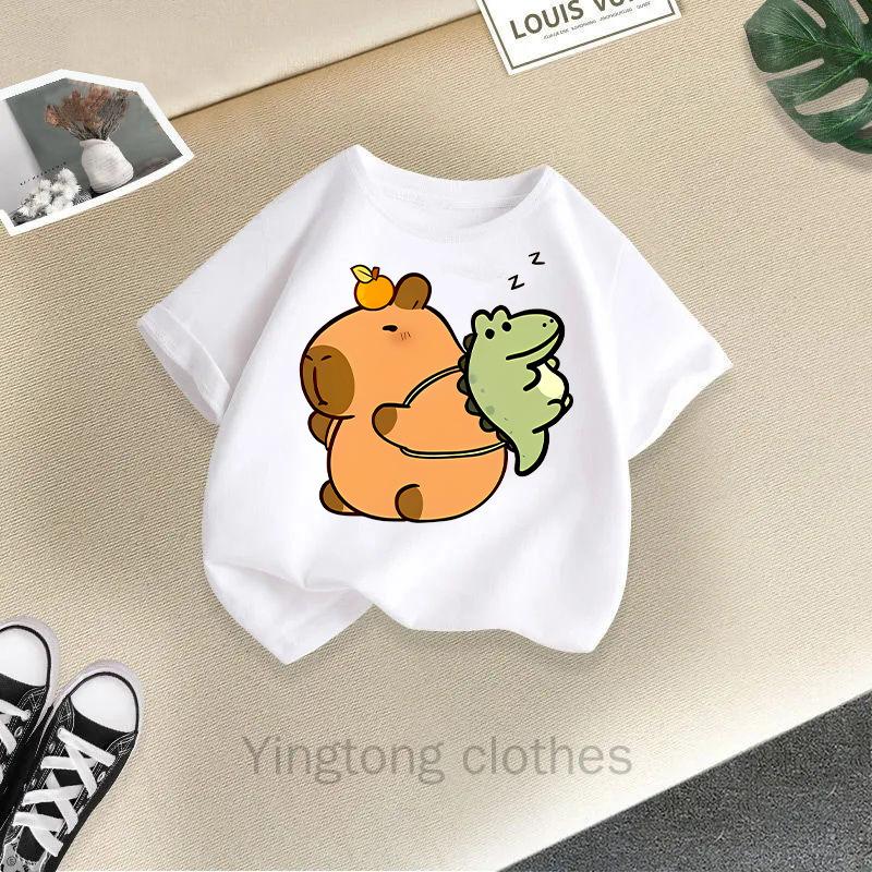 Летняя Мода Девочки Короткий Рукав Футболка Милый Принт Девочки Повседневный Универсальный Топ Трансграничный 100cm