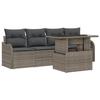 Ensemble de Canapé de Jardin 5 pièces avec Coussins Gris Poly Rattan, Canapé de Jardin 2 places avec Rangement et Coussins 3357102