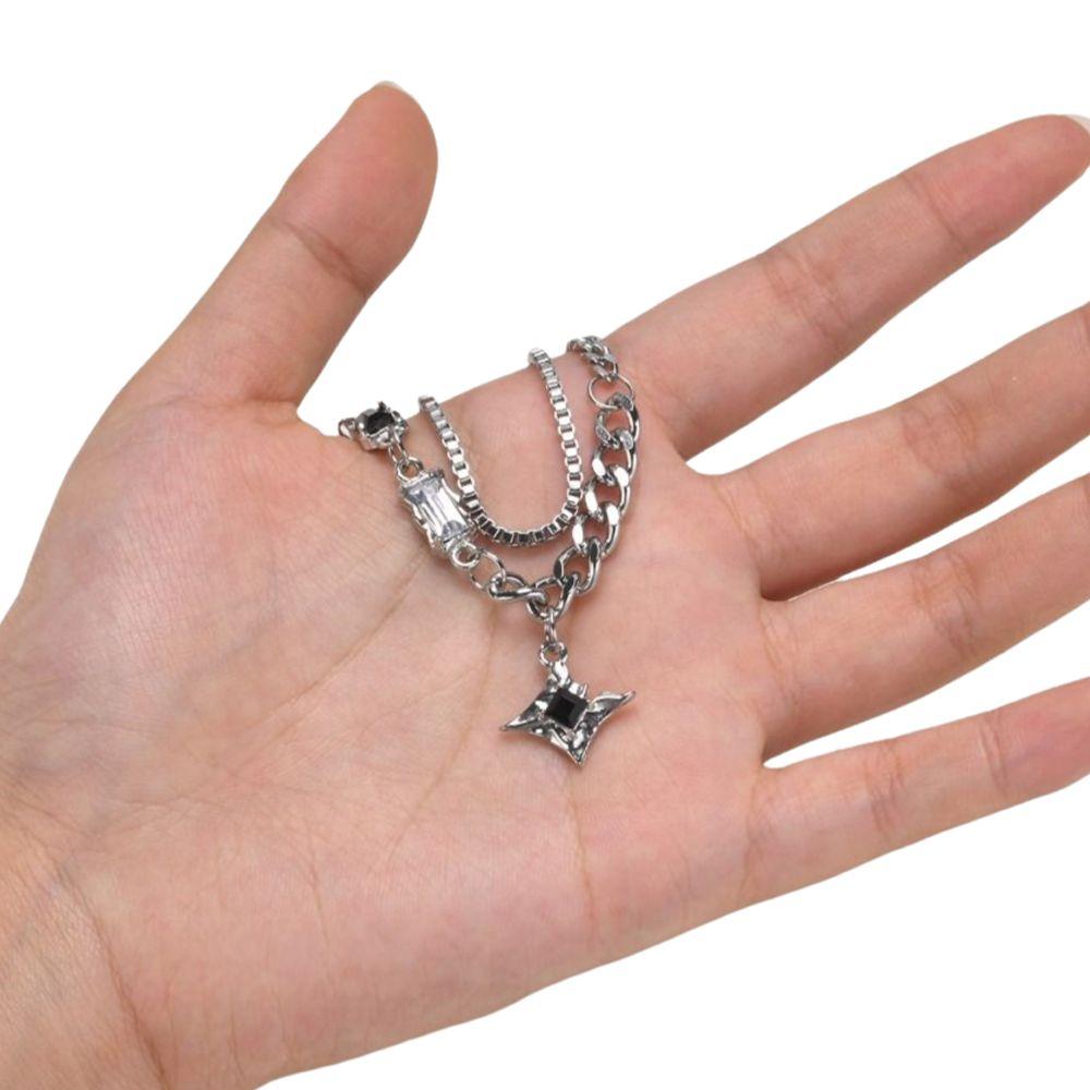Black Star Choker Necklaces Neck Decoration Stacking  Necklace Double Link Chains Necklace  Women