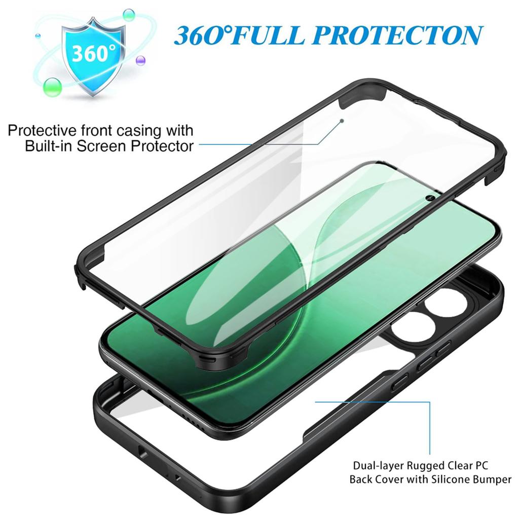 For Oppo Reno14 F 5G Case Acrylic + TPU Clear Phone Cover with PET Screen Film