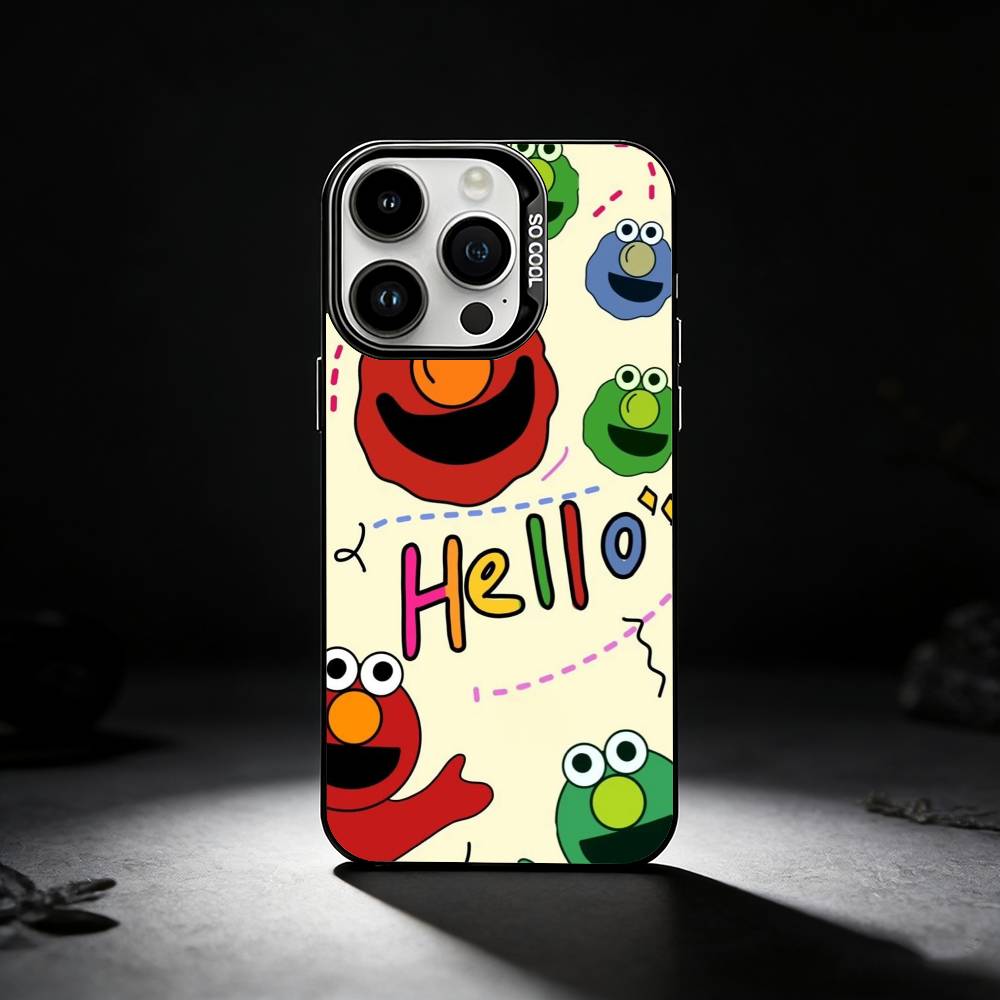 

Sesame S-Street Cookie Elmo Phone Case For iPhone 17,16,15,14,13,12,11 Plus,Pro Max,XS,Colored silver phone case iPhone13