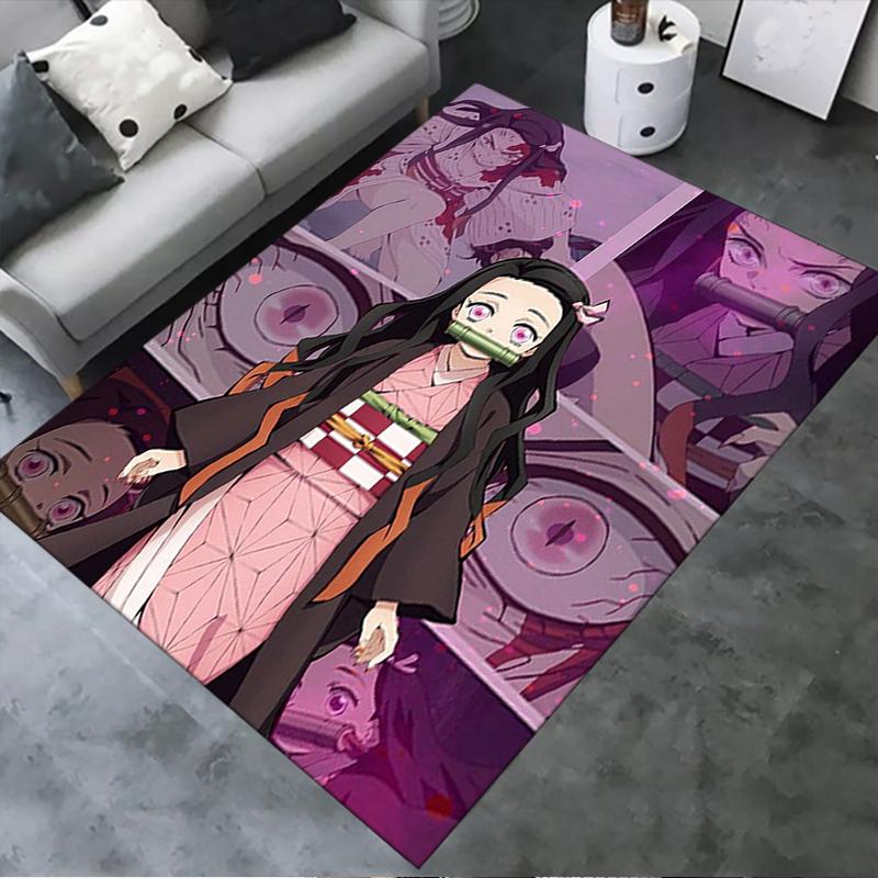 2025 New Nezuko Kamado Carpet Rug for Living Room Bedroom Home Sofa Decoration,Kids Play Non-slip Floor Mat 97