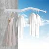 Tri-Fold Space Aluminum Wall-Mounted Drying Rack – 110 Lbs Load Capacity with 18 Hooks & Telescopic Hidden Rod – White