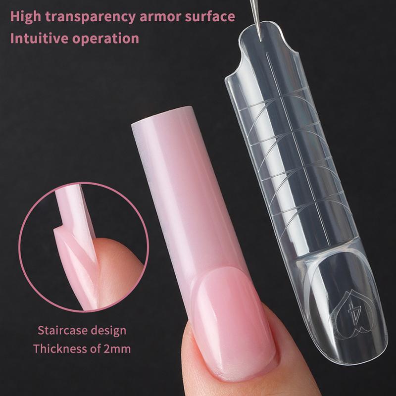 Sandwich Dual Nail Forms 240Pcs 15Size Extensions-Dual Forms Coffin Oval Almond Nail Forms Top Mold Bottom Mold Extensions