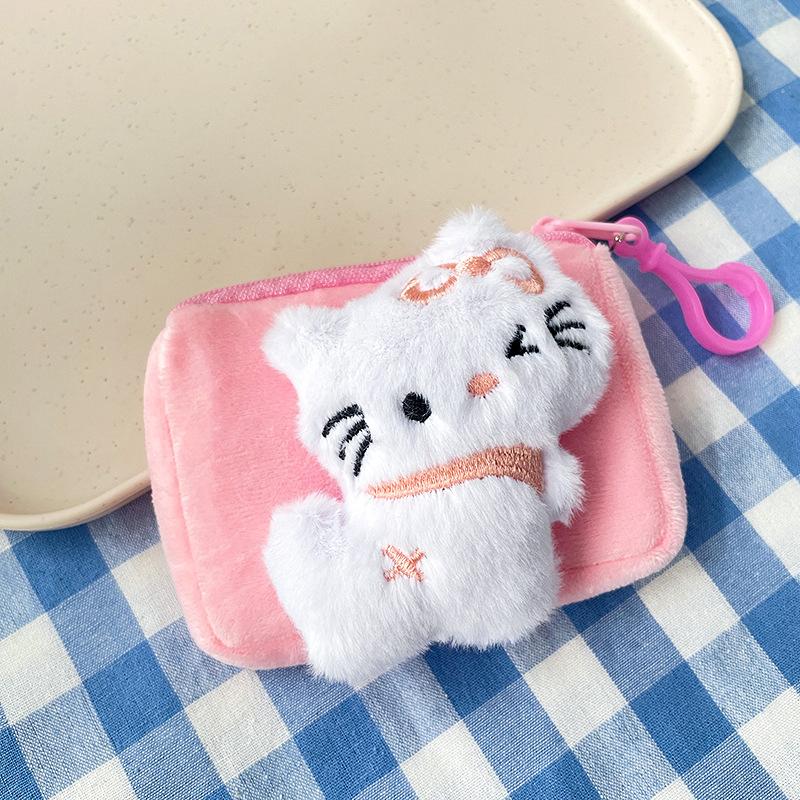 Cute Anime Cartoon Kt Cat Earphone Bag Creative  Schoolbag Decoration Portable Kawaii Mini Coin Purse Birthday Gifts