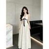 2026 French First Love Coffee Break Retro Polka Dot Neck Dress Women's Design Sense Thin Waist Halter Dress
